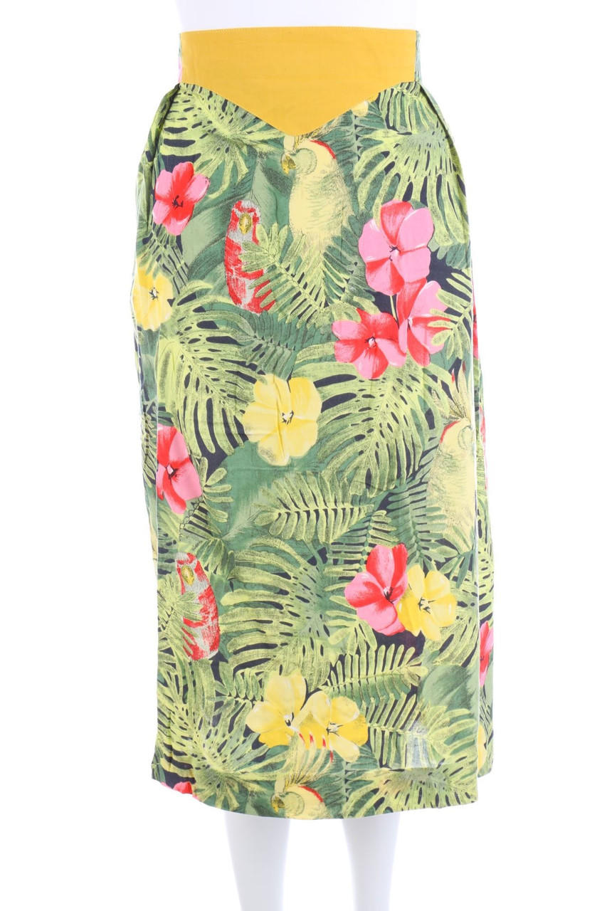 VINTAGE - Midirock mit Tropical Print - D 52