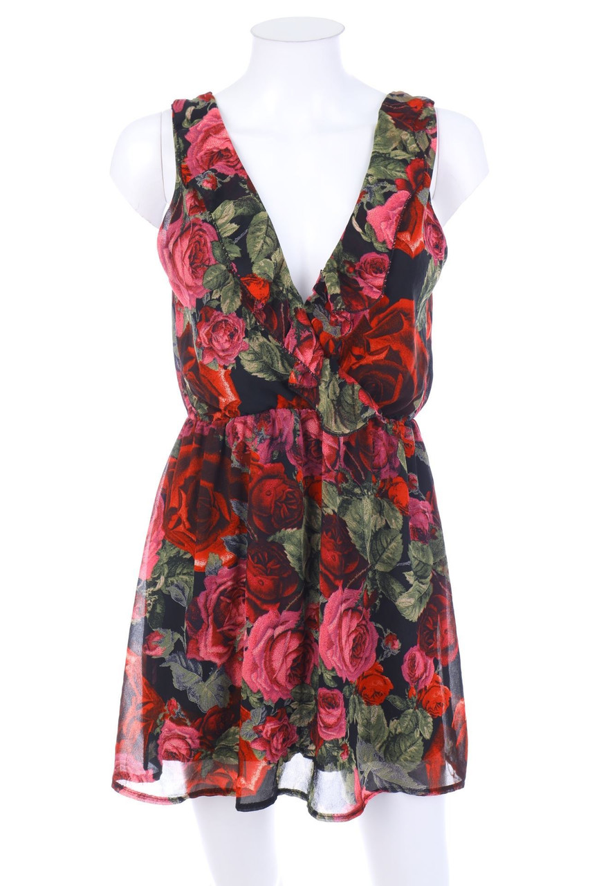 zebra - Minikleid mit floralem Muster - S