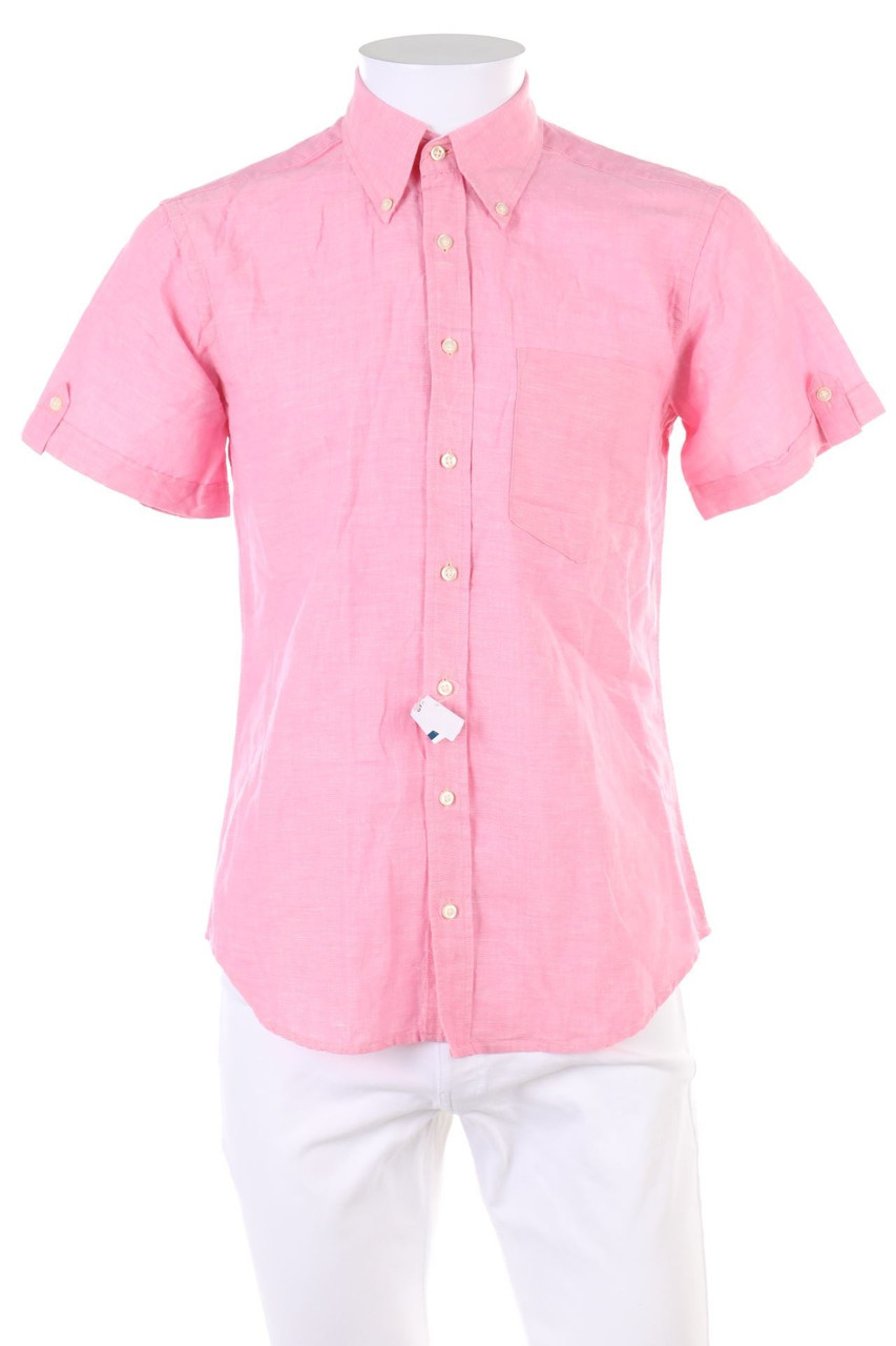 Nils Sundström - Kurzarm-Hemd aus Leinen-Mix - S