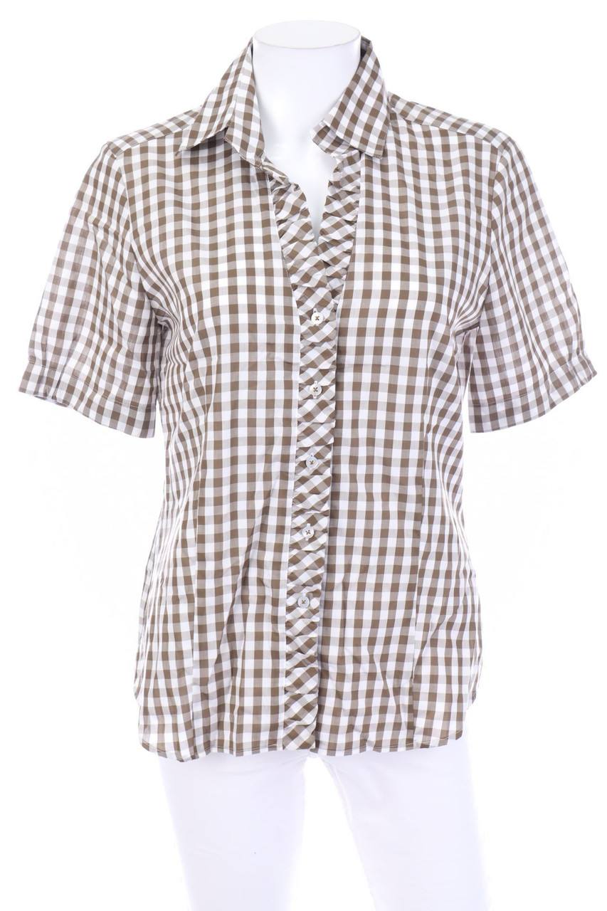 eterna - Karo-Kurzarm-Bluse - D 38