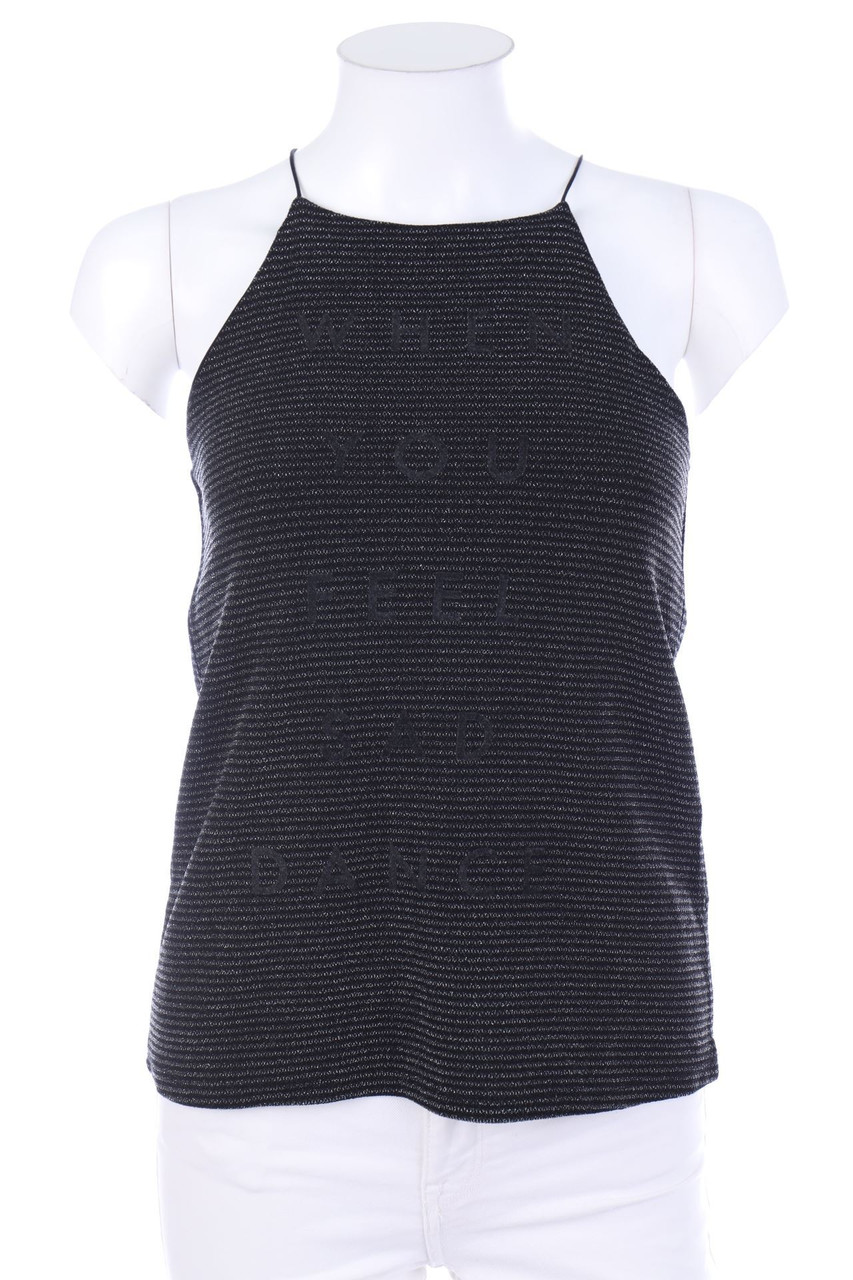 TALLY WEiJL - Glitzer-Top in A-Linie mit Statement-Print - XS