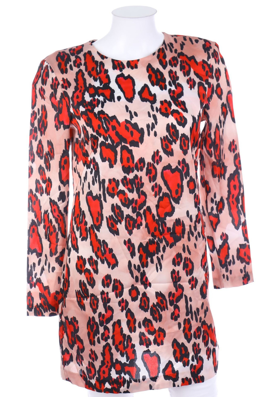 H&M - Satin-Minikleid mit Animal-Print - D 36