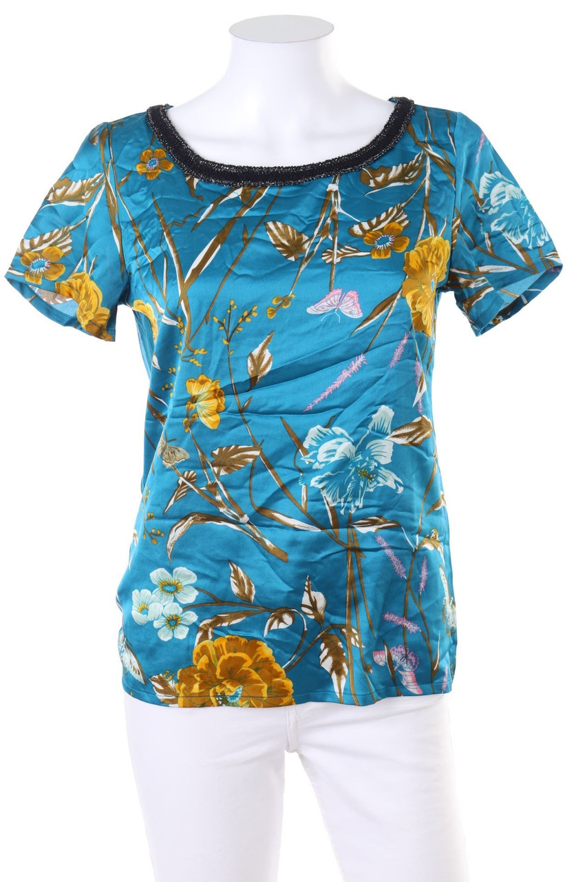 TRAMONTANA - Kurzarm-Bluse mit Blumen-Print - XS