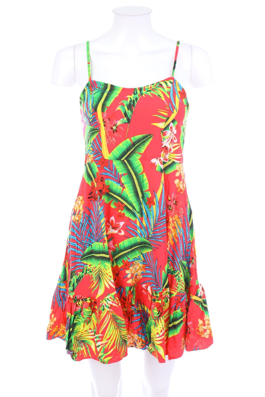 Chicorée - Träger-Minikleid aus Viskose mit Tropical Print - XS
