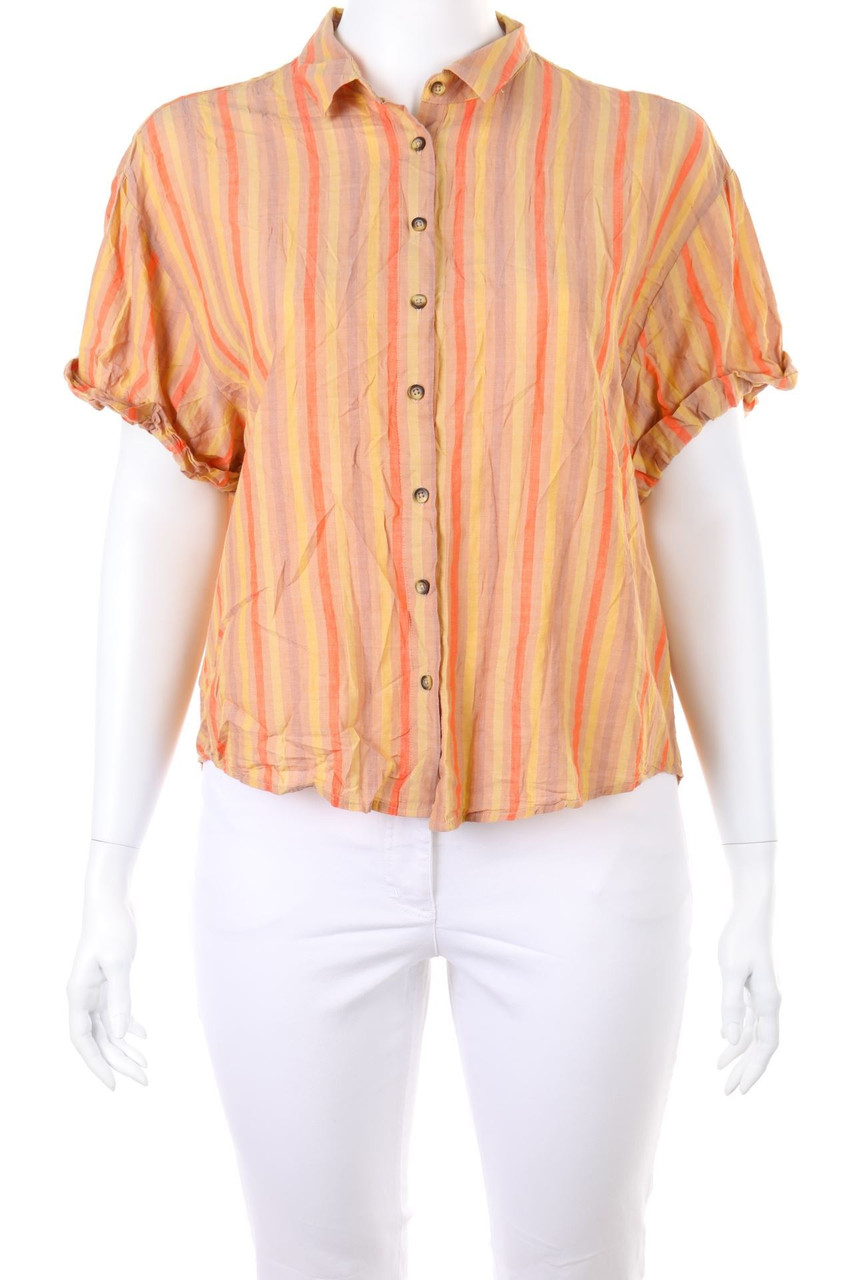 Yessica by C&A - Baumwoll-Hemd-Bluse mit kurzem Ärmel - D 46