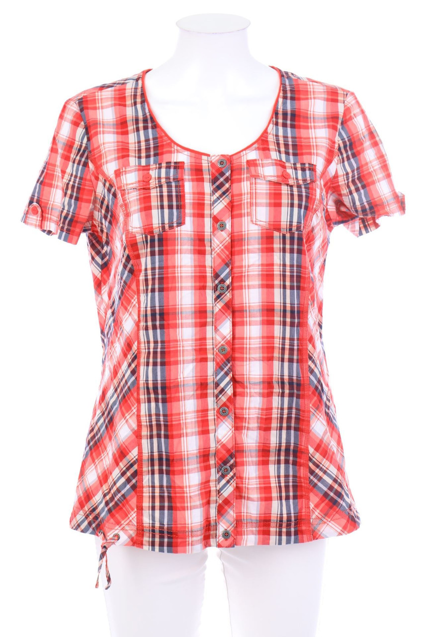 CECIL - Kurzarm-Bluse mit Karo-Muster - M