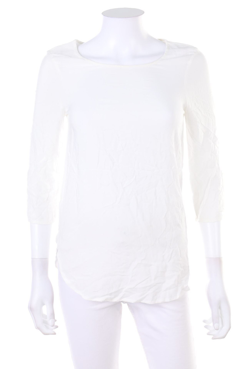 VERO MODA - Basic-3/4-Arm-Shirt aus Viskose mit Krempel-Ärmeln - XS