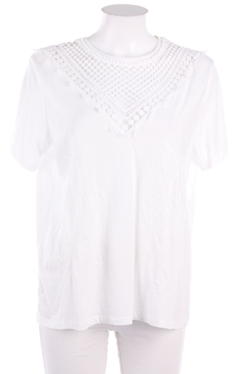 Desigual - Kurzarm-Shirt mit Stickereien - XL