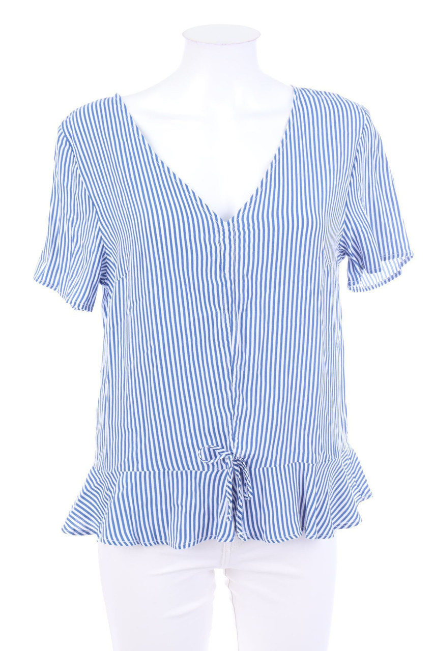 H&M - Kurzarm-Bluse mit Streifen - L