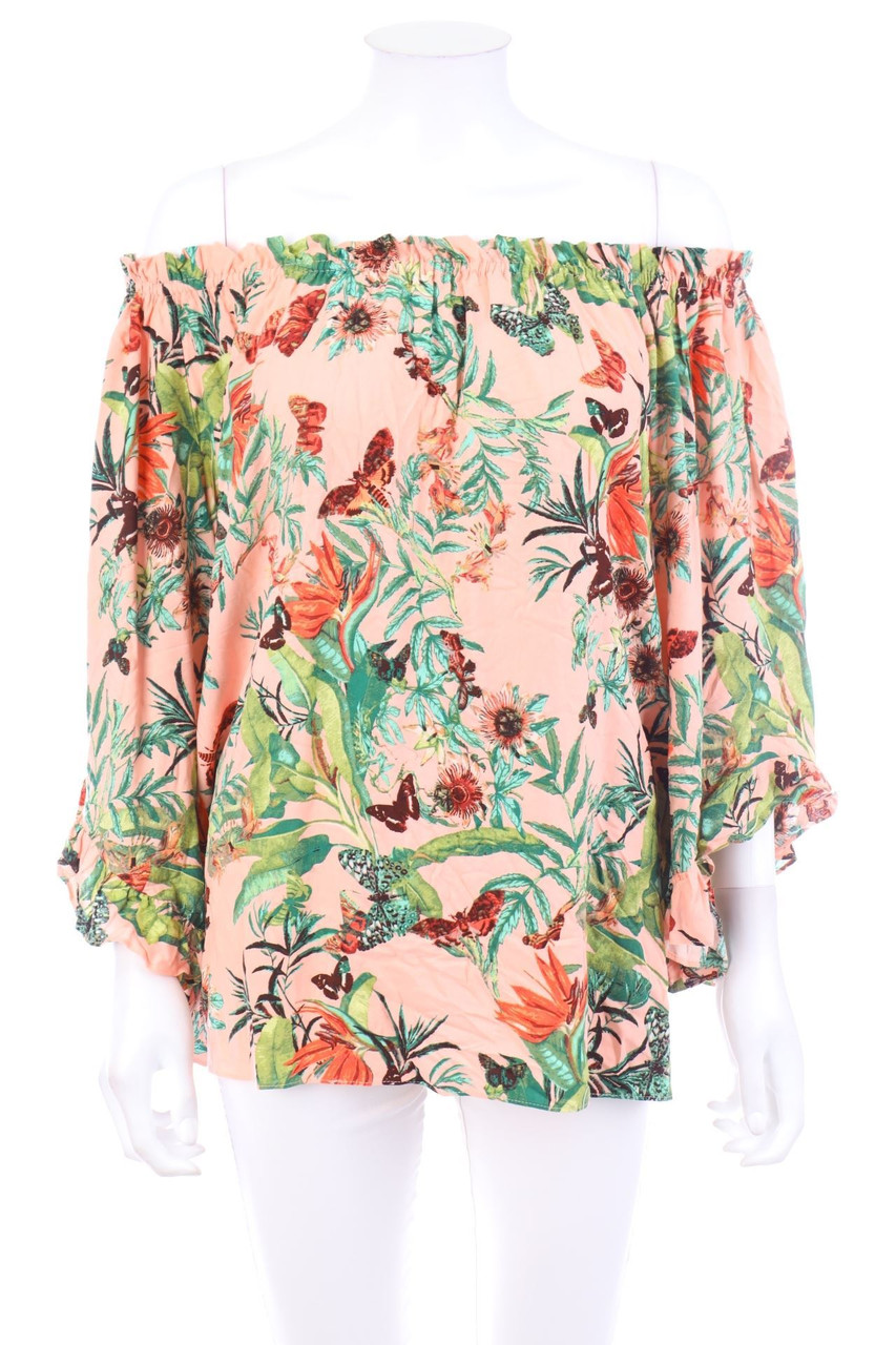 H&M - Carmen-Bluse mit floralem Muster - D 36