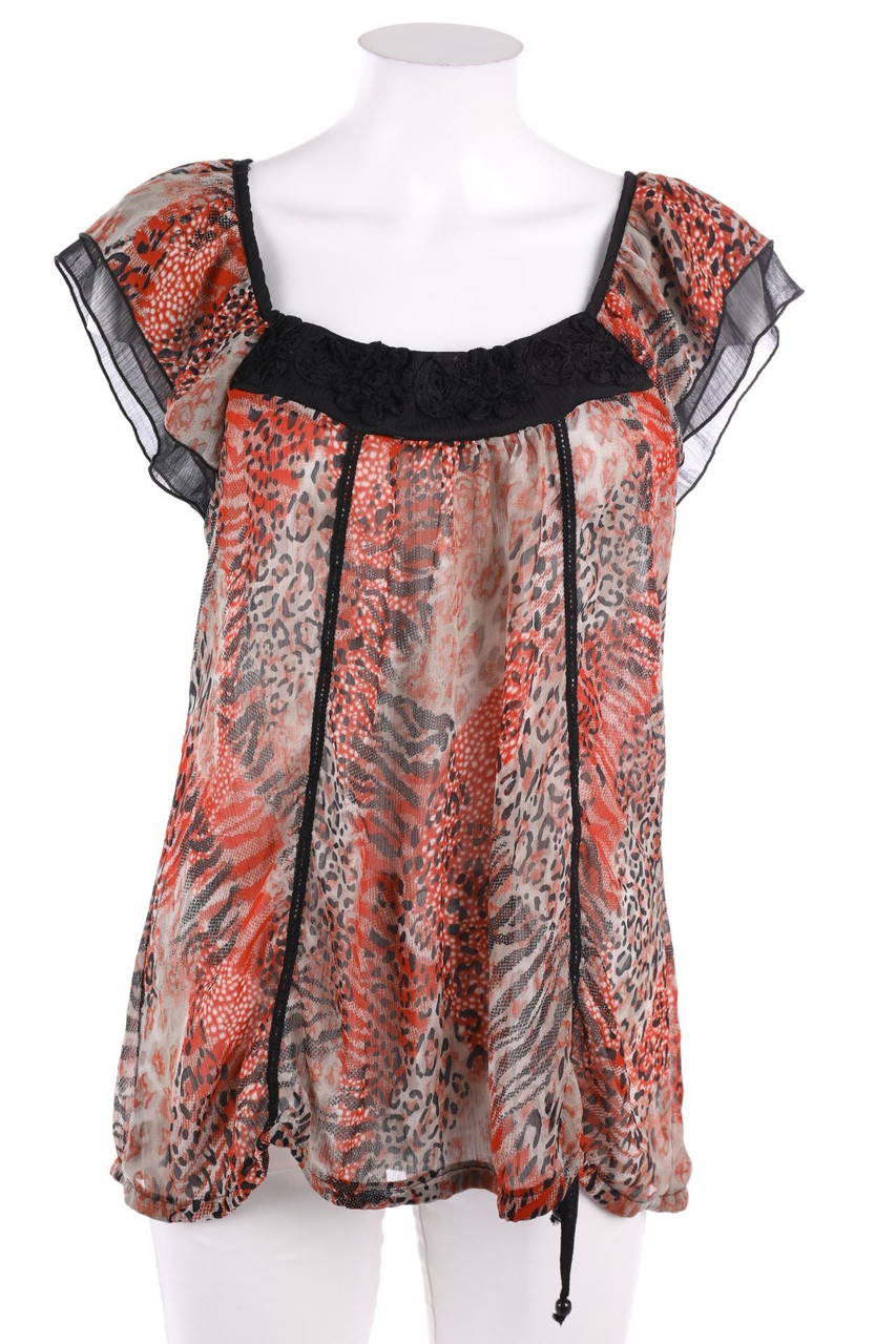 Clara Vitti - Kurzarm-Bluse mit Print - D 40