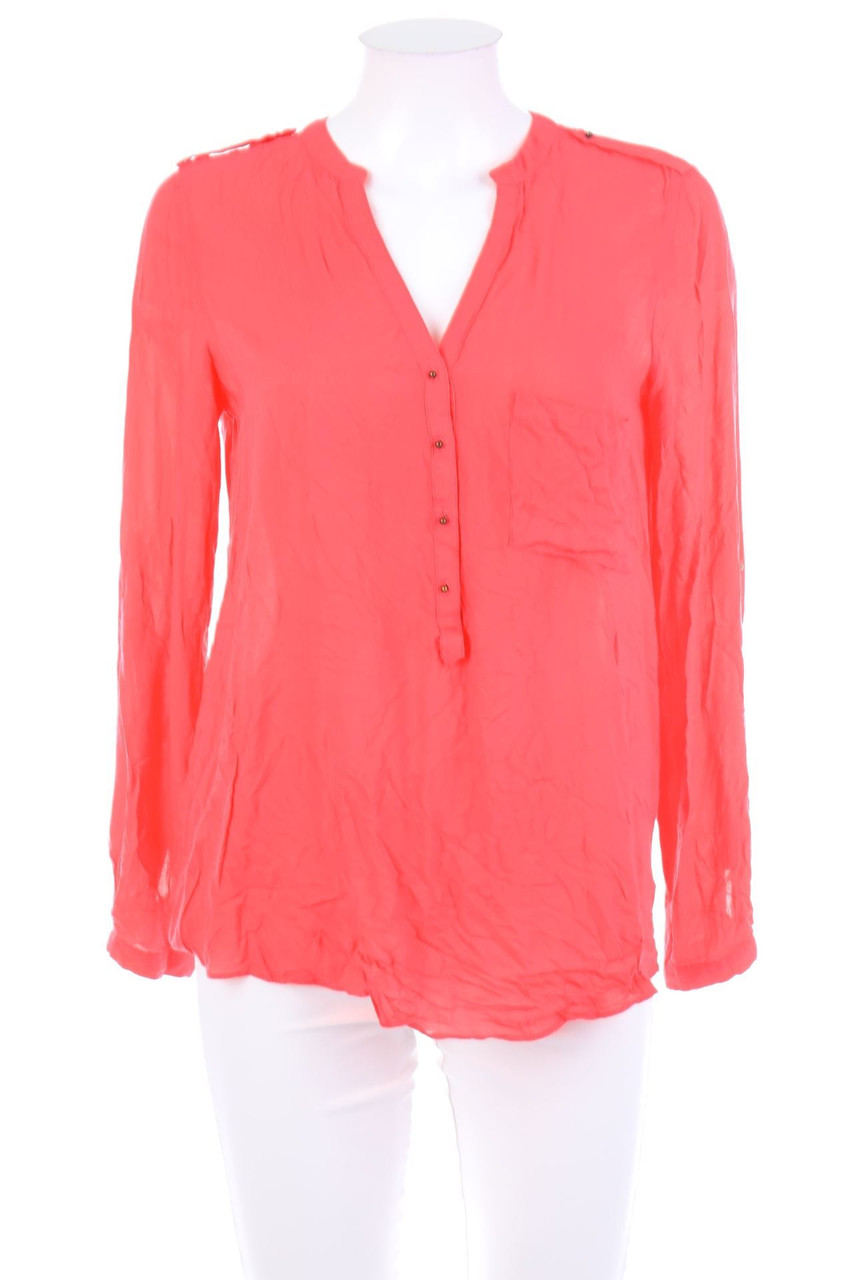 ZARA - Bluse mit Krempel-Ärmeln - S