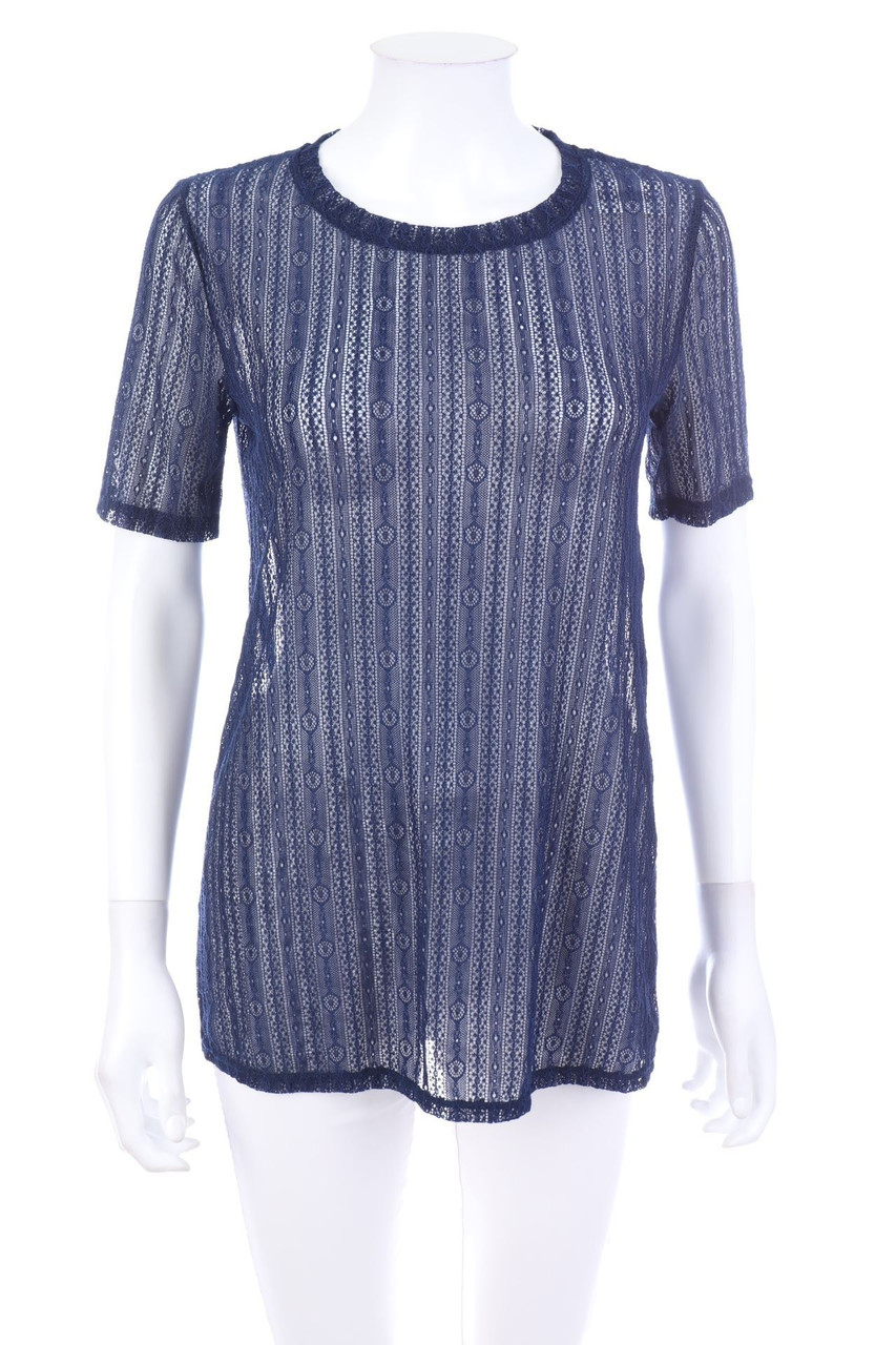 SECONDHAND - Kurzarm-Bluse aus Spitze - D 34