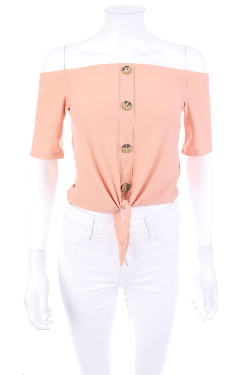 Jennyfer - Carmen-Bluse mit Knöpfen zum Knoten - XS