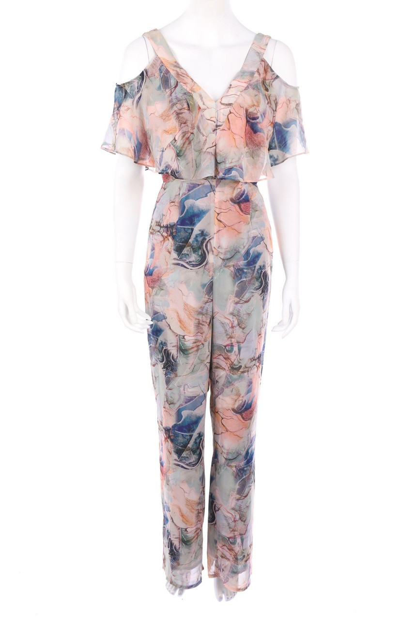 Lost Ink - Cold-Shoulder-Jumpsuit mit tiefem Rückenausschnitt - D 34