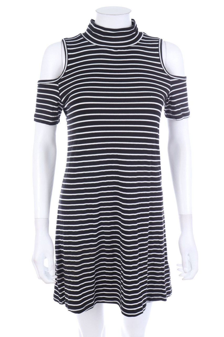 UK2LA - Cold-Shoulder-Minikleid mit Streifen - M