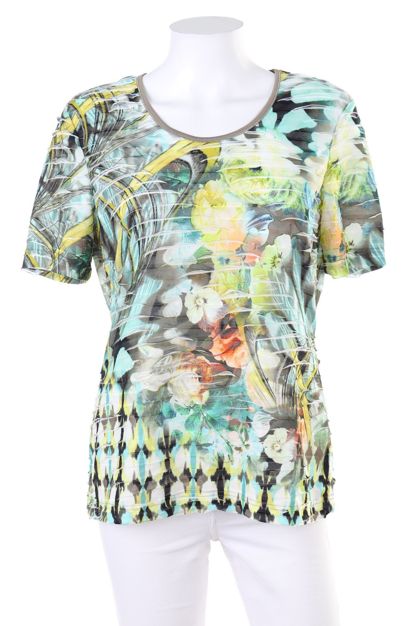 GERRY WEBER - Kurzarm-Shirt mit Blumen-Print - L
