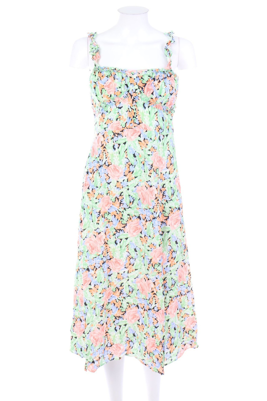 ZARA - Midikleid mit Blumen-Print - M