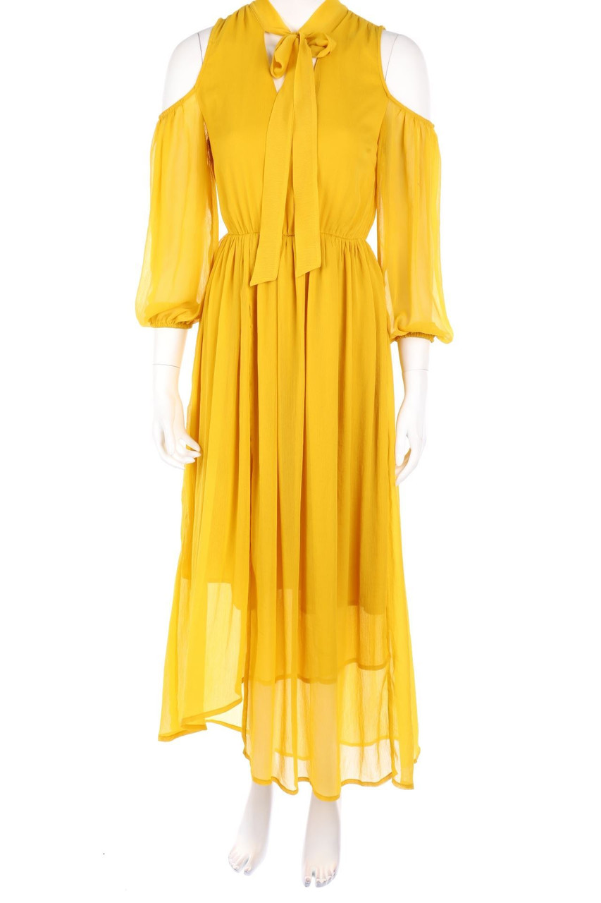 YAS - Cold-Shoulder-Maxi-Kleid - XS