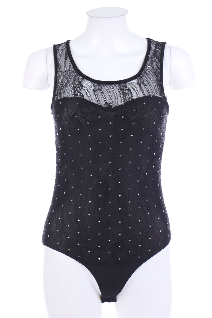IN VOGUE - Body mit Strass-Steinen aus Spitze - S