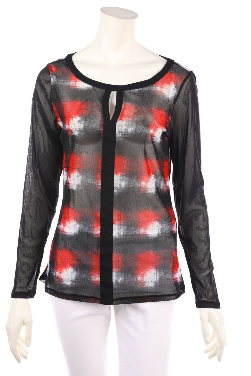 comma - Longsleeve-Shirt aus Mesh - D 40