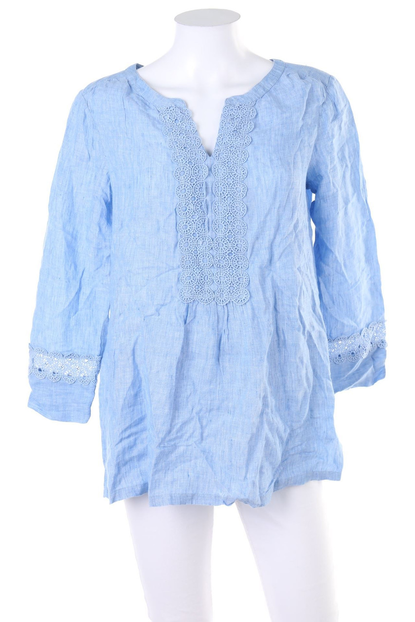 LANDS´END - Leinenbluse mit Spitze - D 36