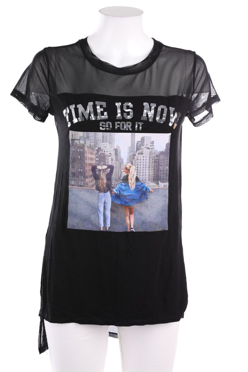 TALLY WEiJL - Mesh-Kurzarm-Shirt mit Print - XS