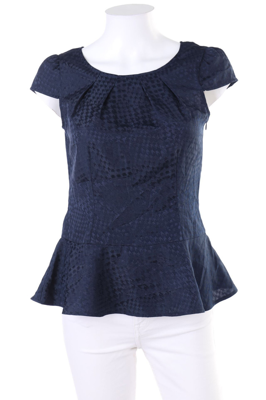 ESPRIT - Print-Kurzarm-Bluse mit Schößchen - D 34