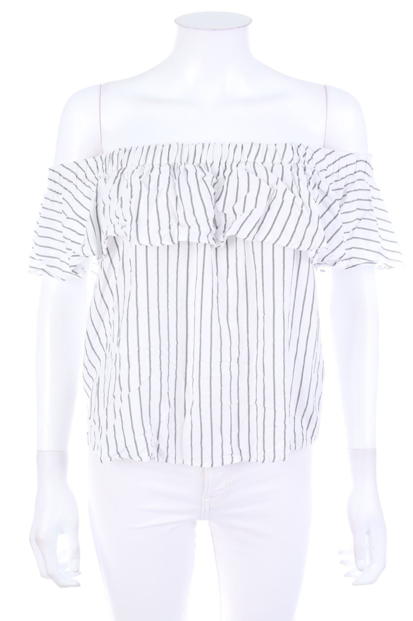 ONLY - Carmen-Bluse mit Streifen - D 36