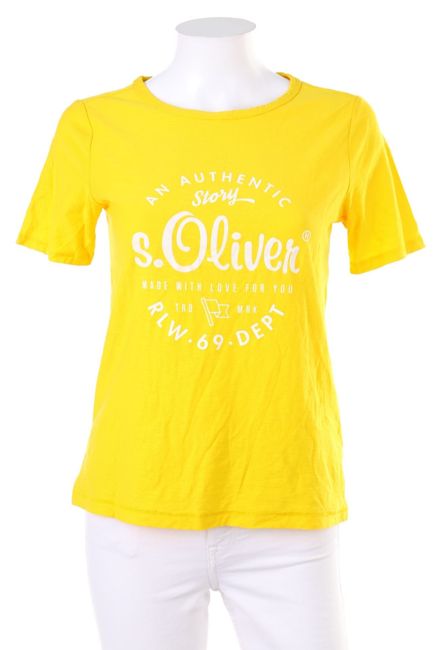 s.Oliver - Kurzarm-Shirt mit Statement-Print - D 34