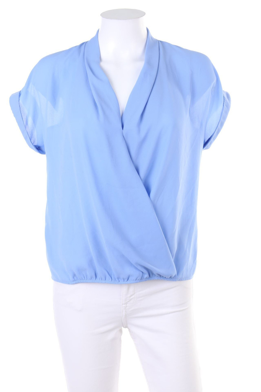 zebra&#x20;-&#x20;Kurzarm-Bluse&#x20;in&#x20;Wickel-Optik&#x20;mit&#x20;Spitze&#x20;-&#x20;XS