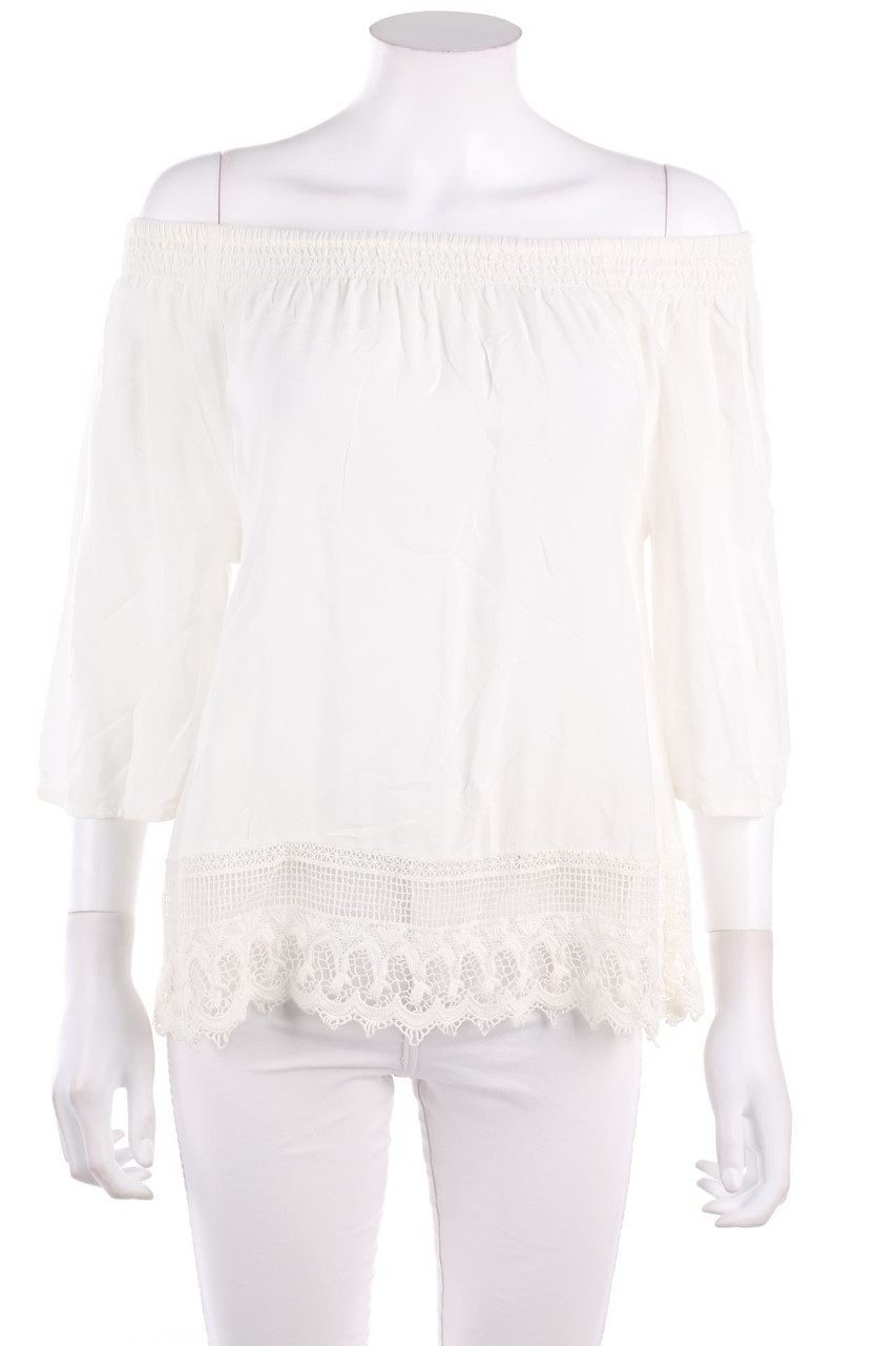 VERO MODA - Carmen-Bluse mit Spitze - S