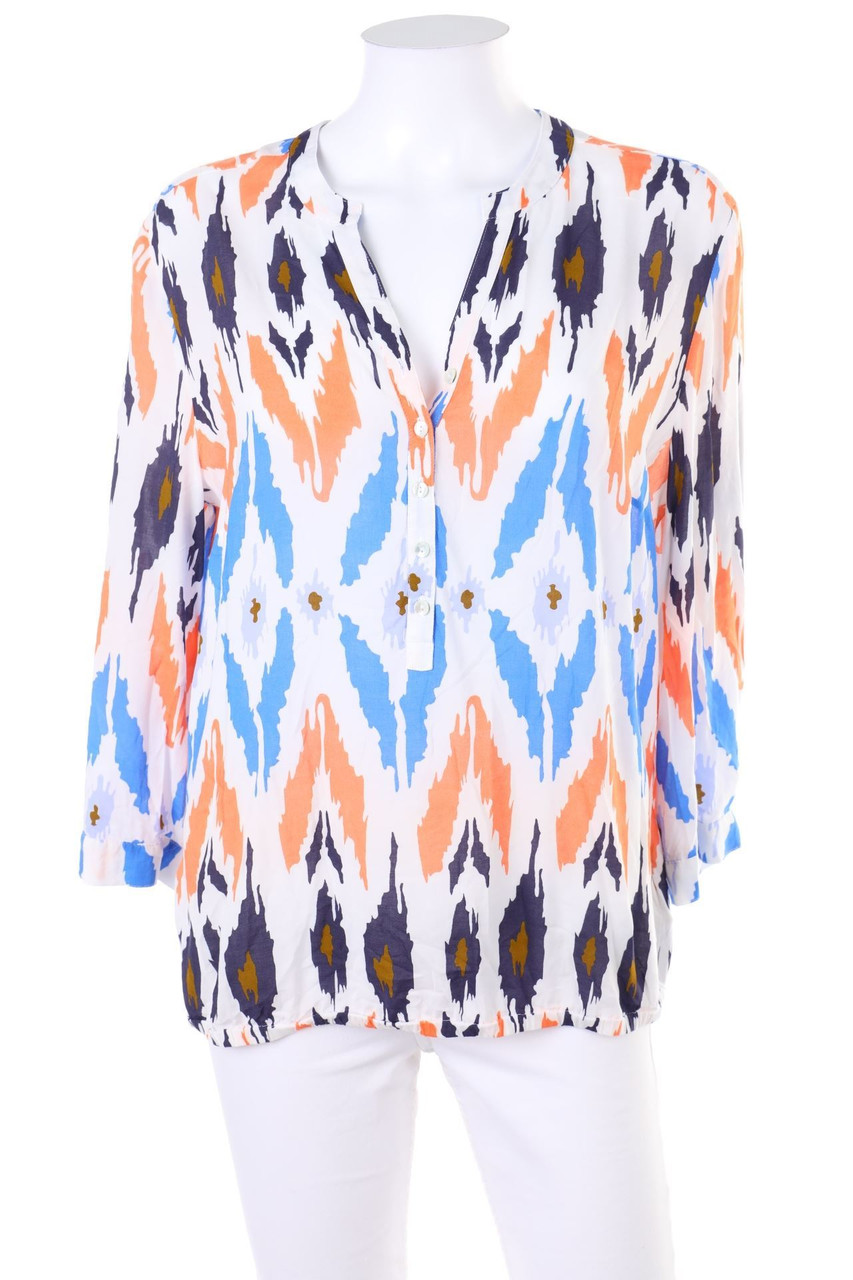 TONI - Print-Bluse mit Roll-up-Manschette - D 40