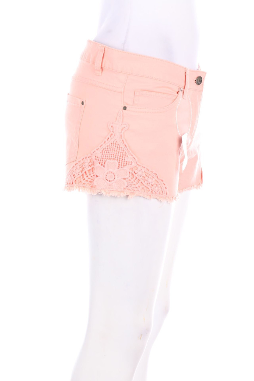 blue motion - Boho-Jeans-Shorts mit Häkelspitze - D 38