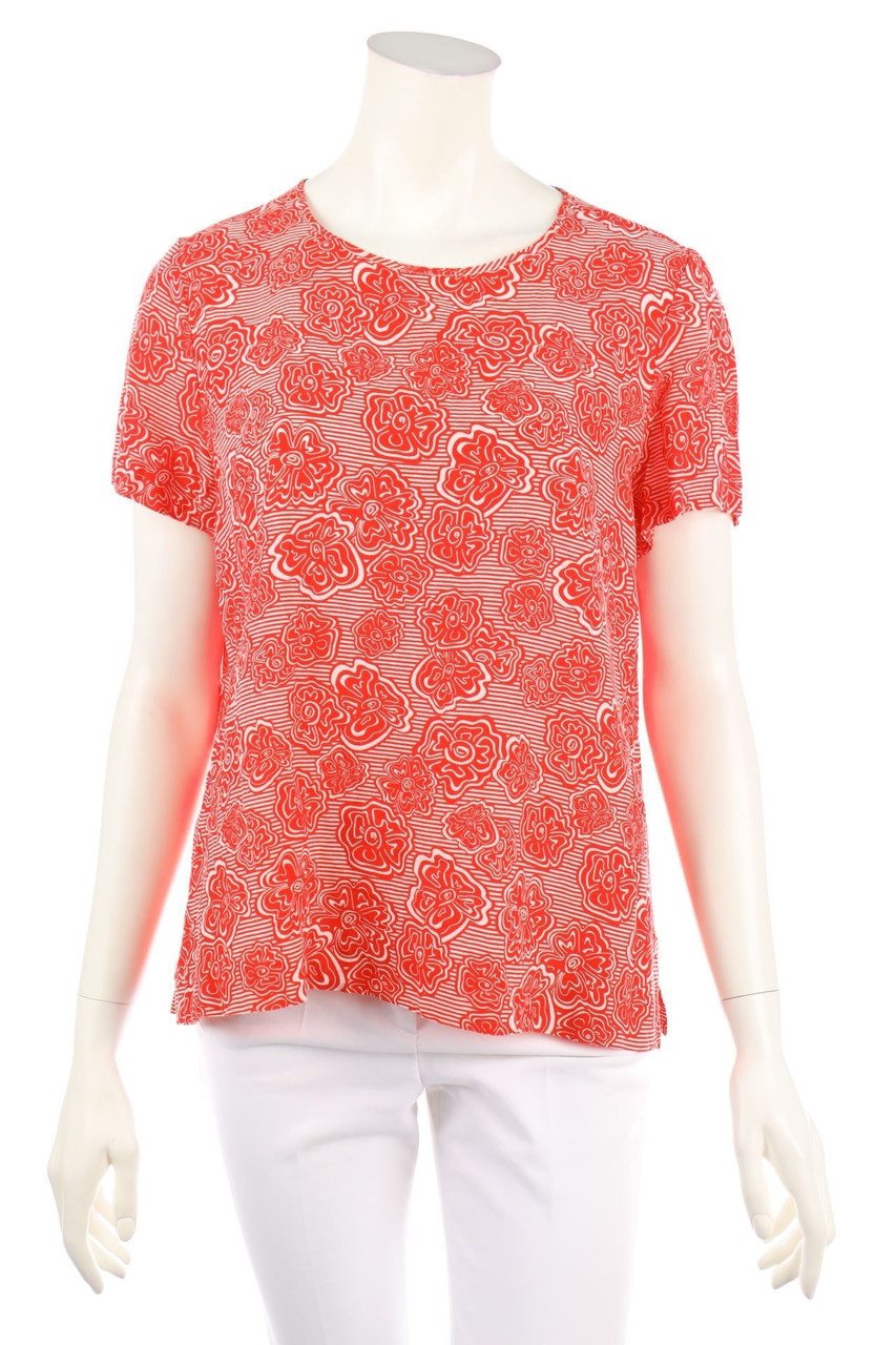 TOMMY HILFIGER - Kurzarm-Bluse mit Blumen-Print - D 42