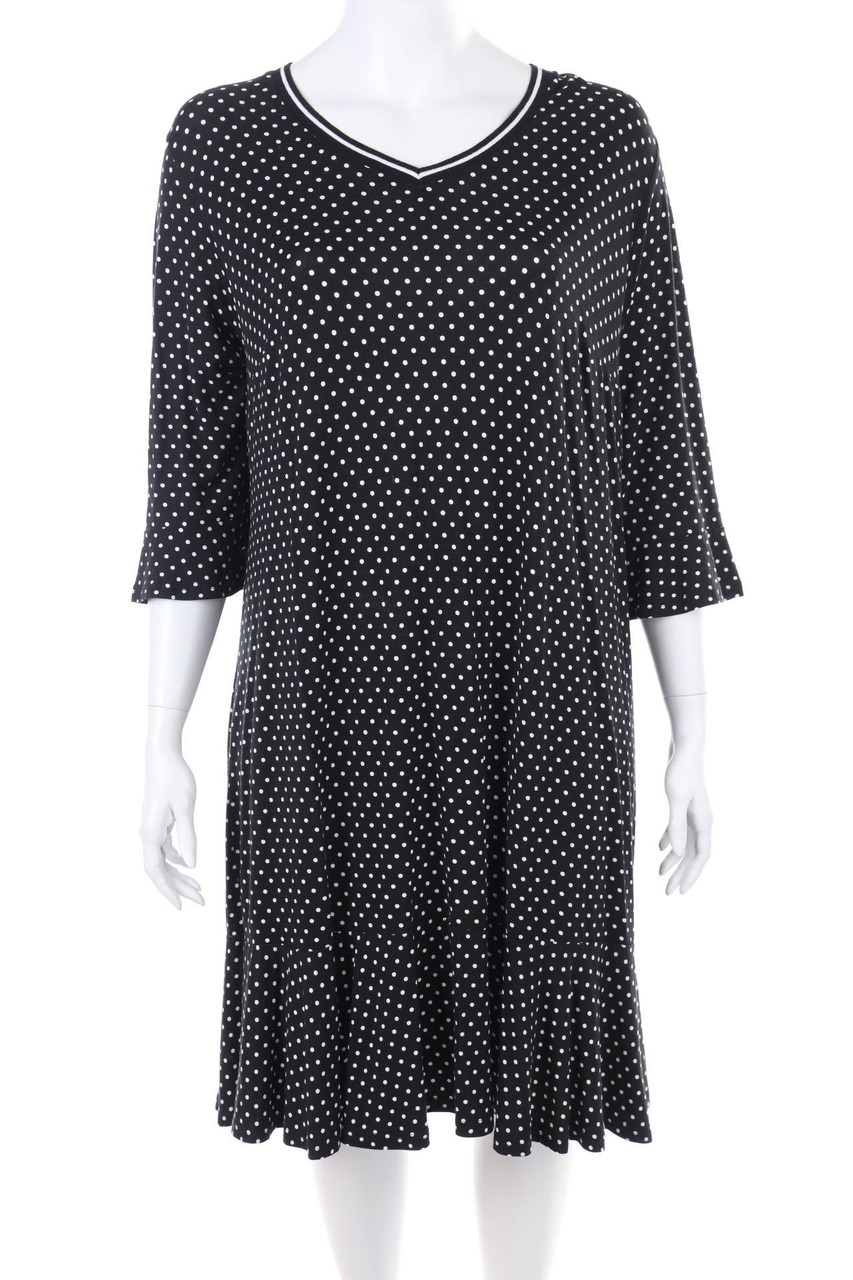 Ulla Popken - Polka Dot-Midikleid aus Viskose-Mix - D 50-52