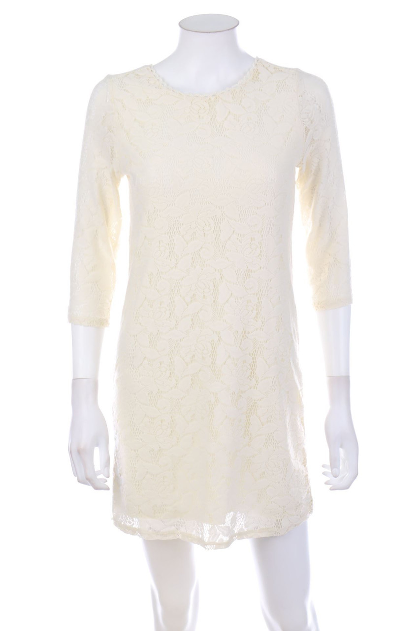 Ohne Label - Spitzen-Kleid mit Schnürung - D 32