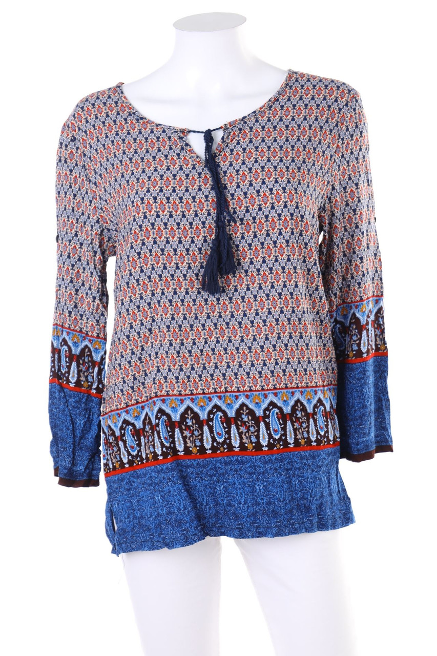 Ohne Label - Bluse mit Krempel-Ärmeln - S