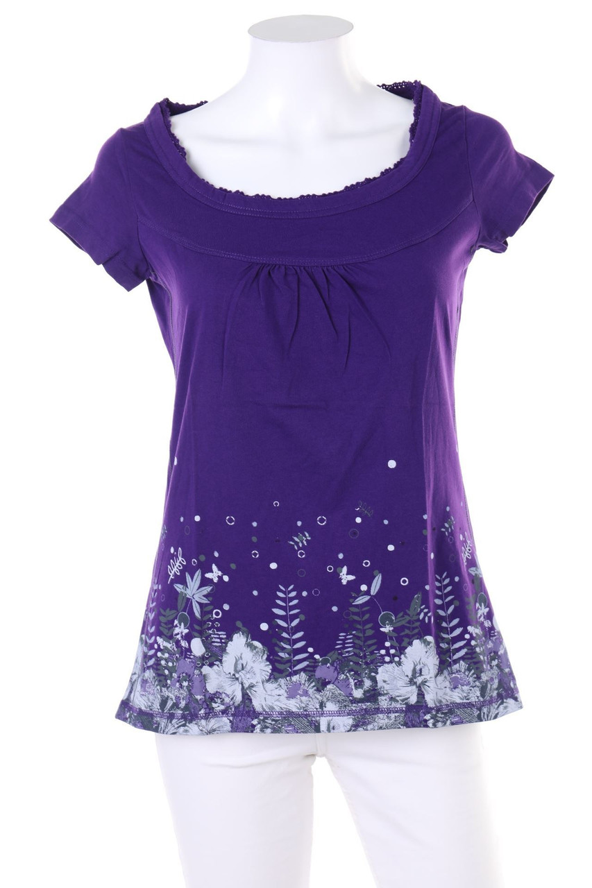 Street One - Kurzarm-Bluse mit Print - D 36