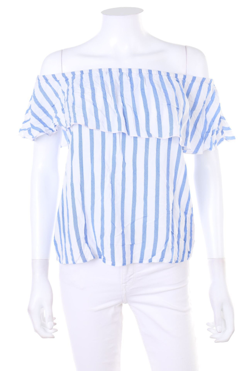 ONLY - Carmen-Bluse mit Streifen - D 38