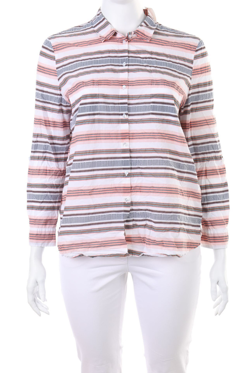 Christian Berg - Hemd-Bluse mit Krempel-Ärmeln - D 48