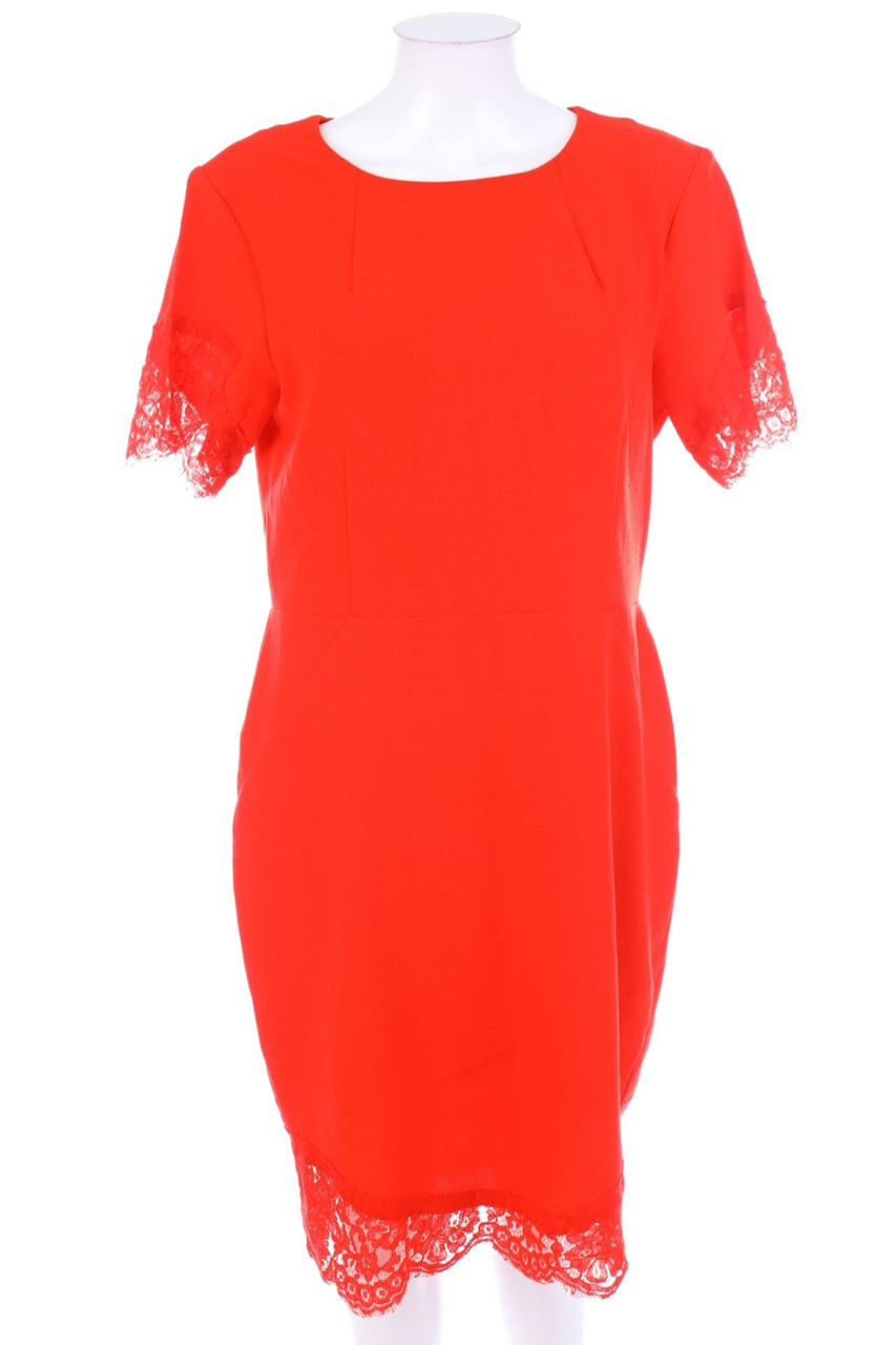 Ohne Label - Etui-Kleid mit Spitze - L