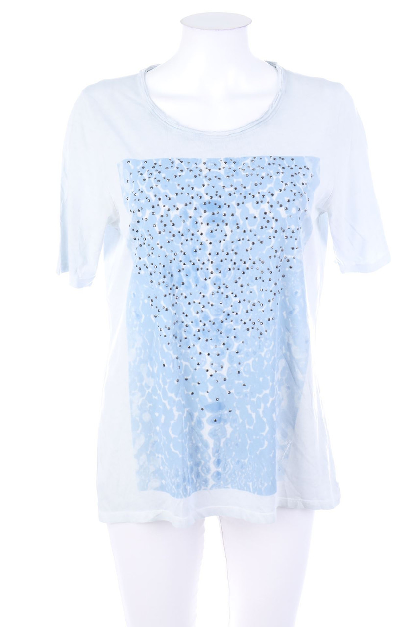 six-o-seven - Kurzarm-Shirt mit Strass-Steinen - D 44