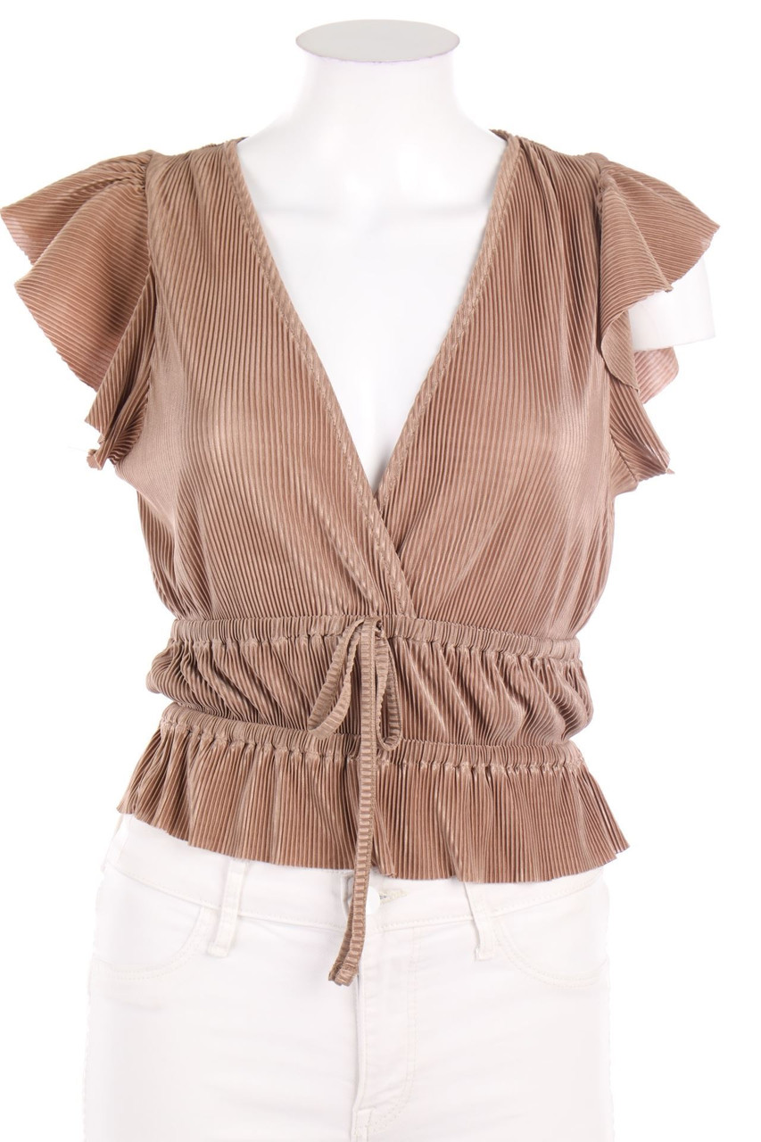 ZARA - Plissee-Kurzarm-Bluse - S