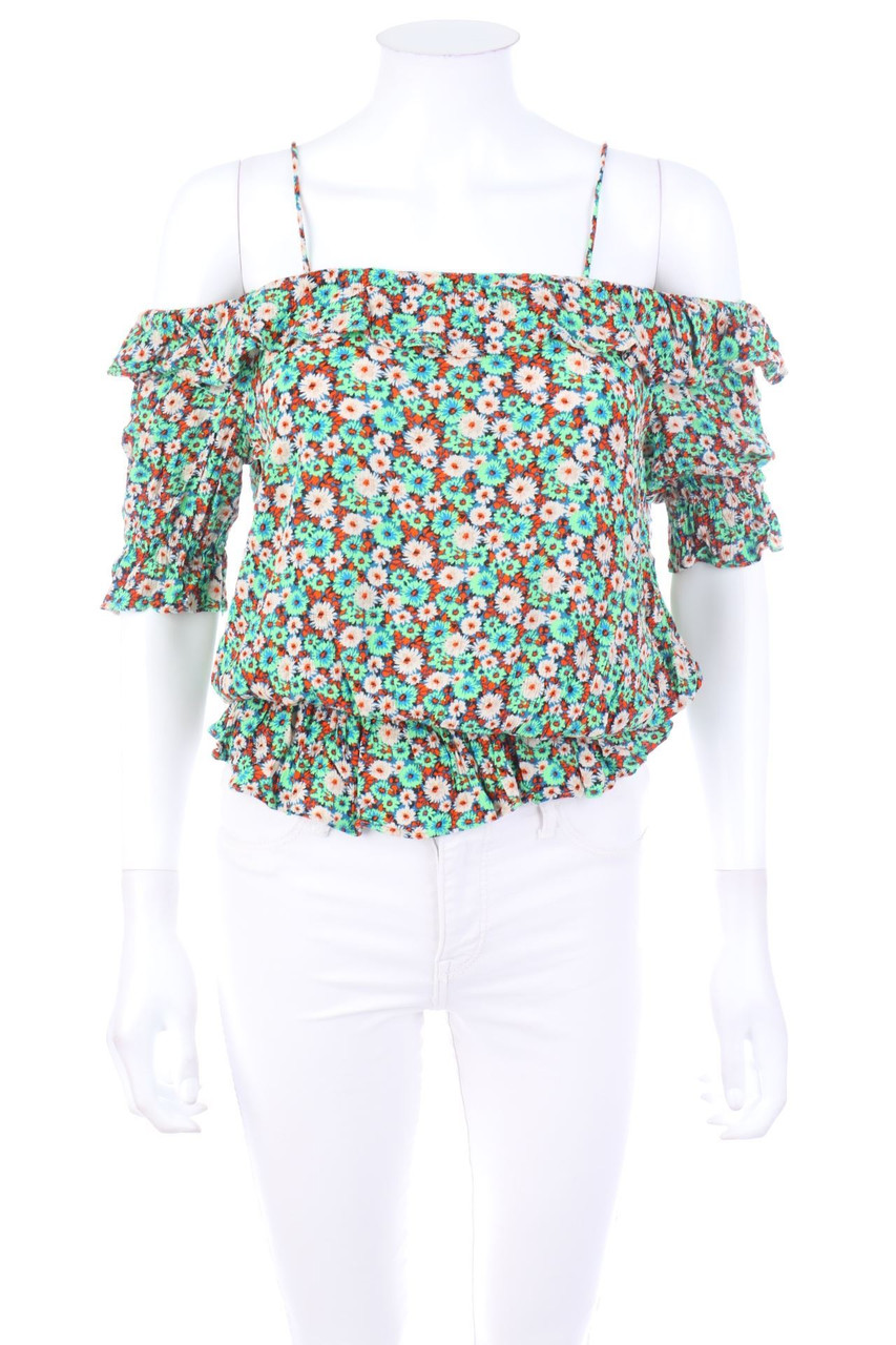 ZARA - Carmen-Bluse mit Blumen-Print - S
