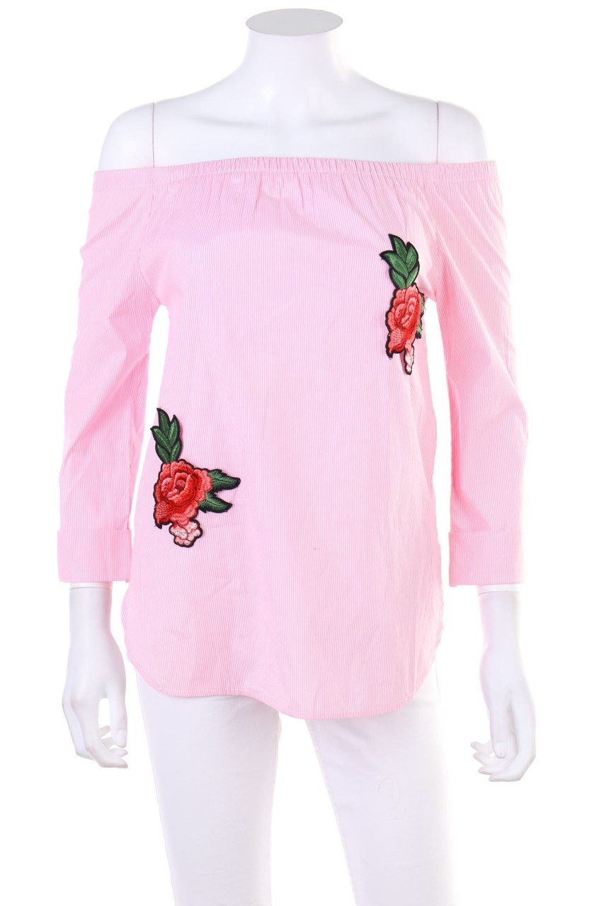 My Hailys - Carmen-Bluse mit Applikationen - XS