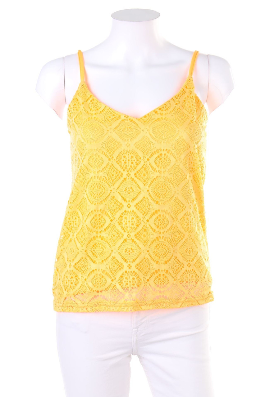 BLIND DATE - Träger-Top in A-Linie mit Lochspitze im Ethno-Stil - D 36