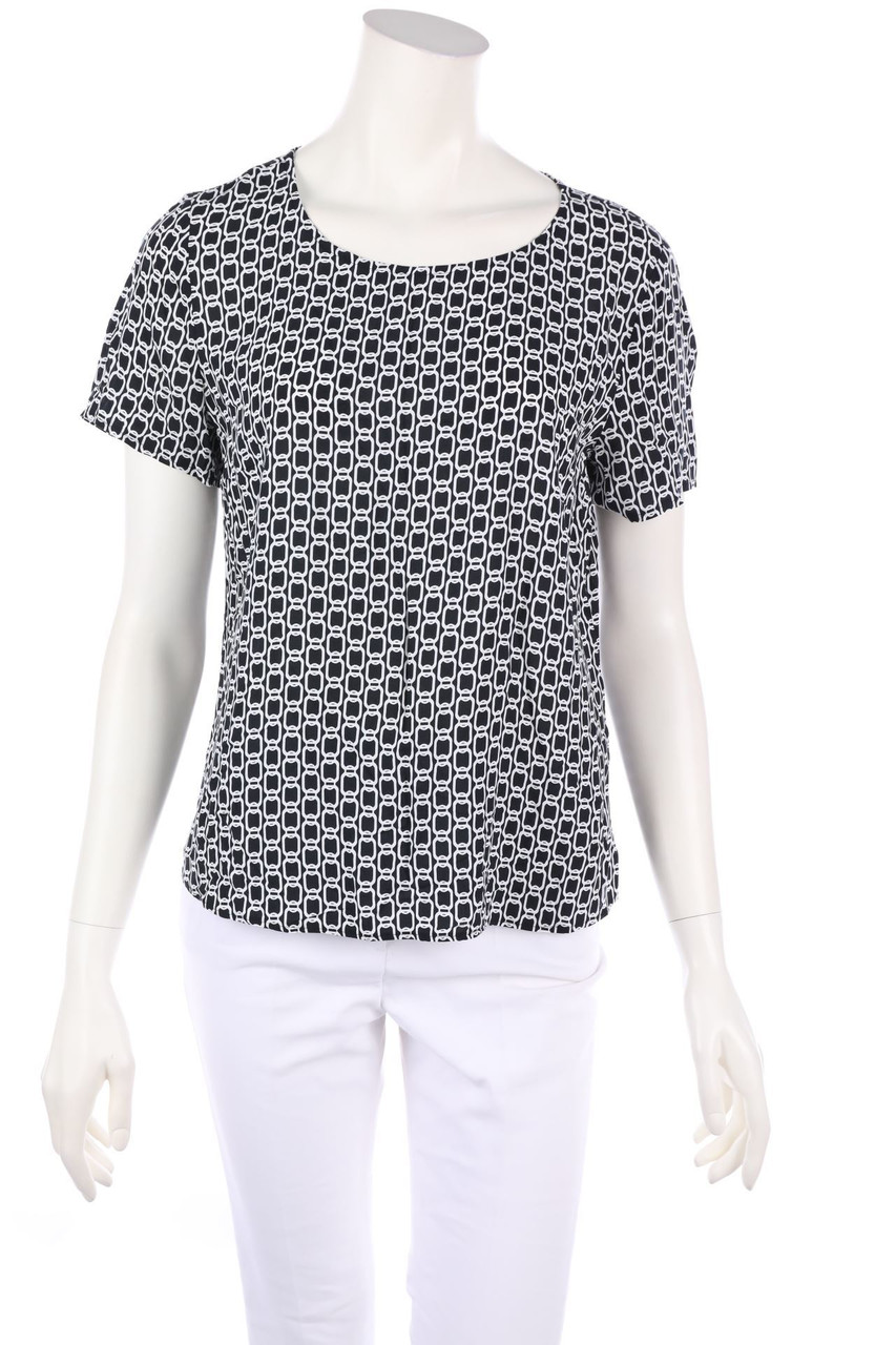 TAIFUN - Kurzarm-Bluse mit Print - D 38