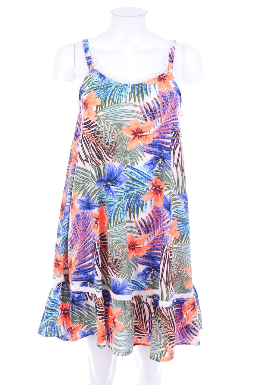 Ohne Label - Kleid mit Tropical Print - L
