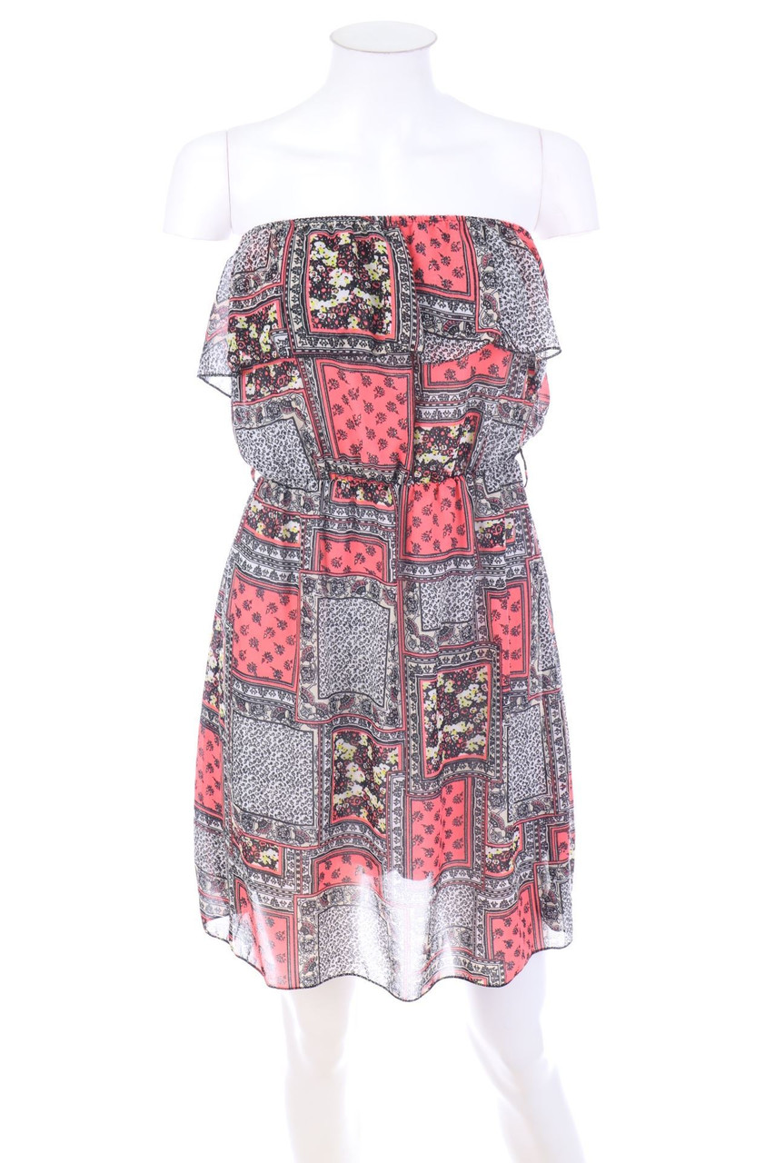 zebra - Bandeau-Kleid im Layer Look mit Volants - M